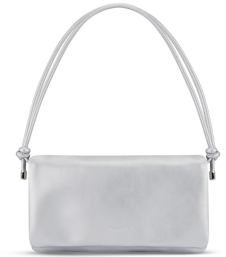 Expatrié Umhängetasche Damen Silber - Juliette - Stylische Clutch für Hochzeit, Party & Freizeit - 2 in 1 Kleine Handtasche - Crossbody Bag für Frauen - Längenverstellbarer Schultergurt