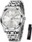 OLEVS Silber Herrenuhr Edelstahl Modern Weiss Zifferblatt Uhren Herren Wasserdicht Elegante Analog Kleid Uhr für Männer mit Datum Grosse Metallarmband Armbanduhr Herren Leuchtziffern Geschenke