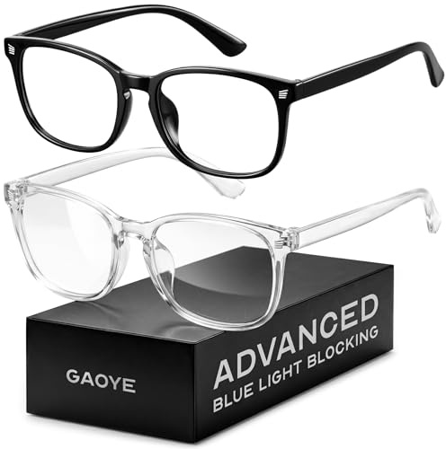 Gaoye Eyewear Frames for Men - Blue Light Blocking Square Glasses, Anti UV Ray Computer Gaming, Blue Blockers for Women