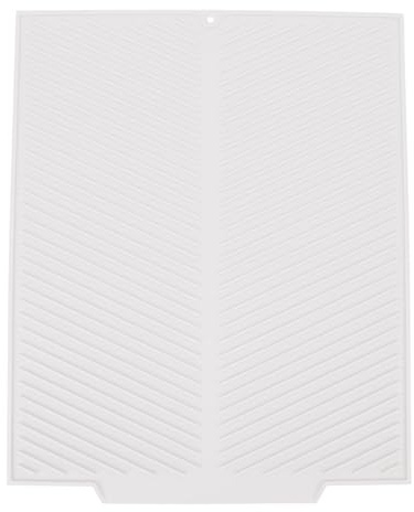 Fockety Silicone Dish Draining Mat, 19in x 16in Heat Non Slip Dish Drying Pad, Easy to Clean Large Silicone Drying Mat for Kitchen Counter, Sink, Refrigerator or Drawer Liner