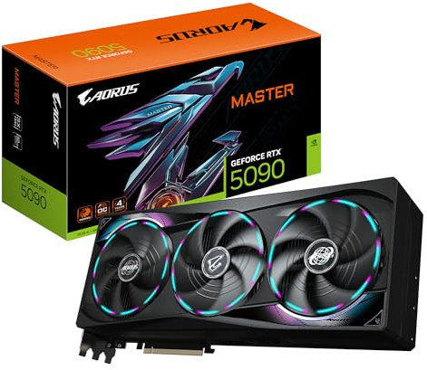 Gigabyte AORUS GeForce RTX 5090 MASTER 32G Scheda Grafica - 32 GB GDDR7, 512 bit, PCI-E 5.0, 2655MHz Frequenza Base, 3 x DP 2.1a, 1 x HDMI 2.1b, GV-N5090AORUS M-32GD