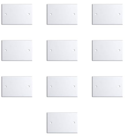 Confezione da 10 Coperchi per scatola 503, per cassetta a 3 moduli/posti, coperchio di chiusura universale, viti incluse, colore bianco, in plastica di alta qualità