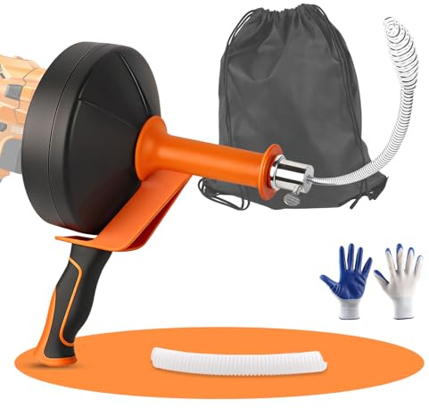 Sonda Sturatubi 10m – Molla Sturatubi Manuale ed Elettrica – Sturatubi per Cucina e Bagno con Accessori Completi Stura Tubi di Scarico