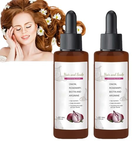 Siero rivitalizzante per il cuoio capelluto,Siero crescita dei capelli cipolla,biotina e rosmarino,Olio cura dei capelli cipolla e shampoo idratanti per la cura del cuoio capelluto (2 pezzi)