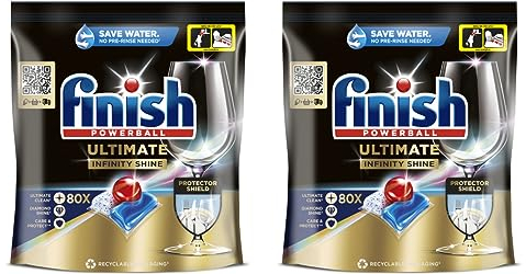 Finish Powerball Ultimate All in 1 Pastillas para el lavavajillas, 160 pastillas (2 x 80 pastillas)