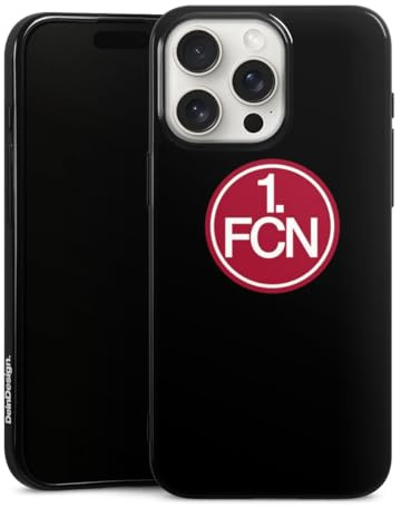 Silikon Hülle kompatibel mit Apple iPhone 15 Pro Max Case schwarz Handyhülle 1. FC Nürnberg Offizielles Lizenzprodukt 1. FCN