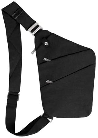 Zercart Anti Theft Sash Sling Crossbody Bag - Flex Chest Bag for Men & Women - Lightweight Satchel for Daily Use, Hiking, Fishing, Camping, Biking