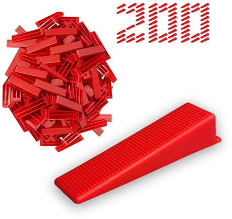 BOB-KRAFT - Fliesenkeile 200 Stück, Fliesen Nivelliersystem, Fliesenverleghilfe, Kunststoffkeile, Fugenkeile, hergestellt in der EU