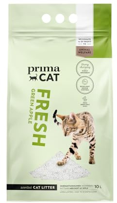 PrimaCat - Hygienic Apple Scented Cat Litter, Long Lasting Clay, 10L