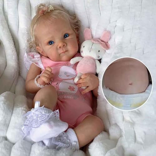 Poupée Reborn Pam Bebe Silicone Réaliste 45CM - Corps Silicone, Ressemble à des Vrais Bébés