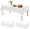 APKOL 12 Stück Tischdecke Einweg, 274x137cm Wasserdicht Tischdecken Tischabdeckung Gartentischdecke Rechteckig Einweg PEVA Kunststoff Tischbezug Weiß Tischtücher für Hochzeit, Party, Geburtstag