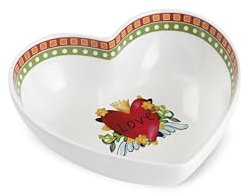 Egan Small Bowl Love - Ciotola a forma di cuore in porcellana Bone China, 17 cm, resistente piatto da portata per cucina, sala da pranzo e snack, stoviglie romantiche per San Valentino, microonde e