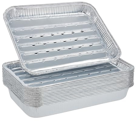 DeinPack Lot de 30 barquettes aluminium 34x22 cm | Grillschalen jetables pour barbecue, four et grill | Barquettes alu recyclables pour cuisson viande poisson légumes