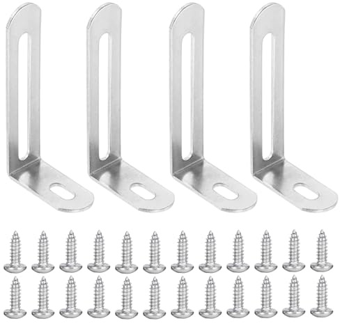 L Brackets, FUYIOCN 30PCS Angle Brackets, 90° Corner Braces for Wood Shelves, Furniture, and Wall Mount Support