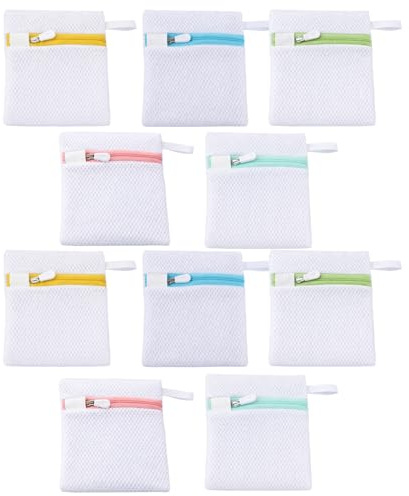 Small Laundry Bag, 10 Pack Mesh Wash Bags for Delicate Garments, Compact Travel Laundry Organiser with Secure Closure, Ideal for Dorms and Small Apartments, 12 x 13 cm Dimensions