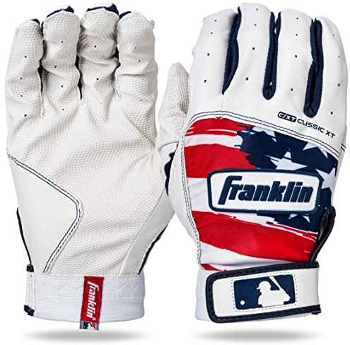 Franklin Sports Classic XT Batting Gloves, Pair - USA - Youth Large