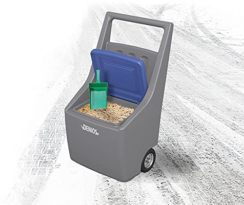 Streugutwagen, aus Kunststoff, grau, 60 Liter Volumen, für Streugut oder Ölbinder