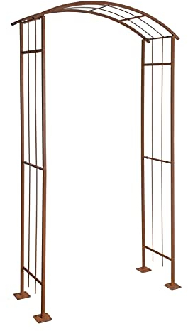 ESTEXO Rosenbogen Rankhilfe Kletterhilfe Rost Metall Rosenspalier Torbogen Bogen Spalier (120 cm)