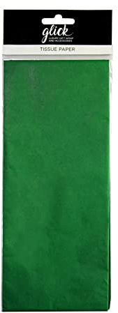 Glick Four Sheets of Bottle Green Tissue Paper, Each Sheet Measures 750mm x 500mm, Dark Green Tissue Paper for Gift Wrapping, Birthday, Valentine, Christmas and Other Celebrations