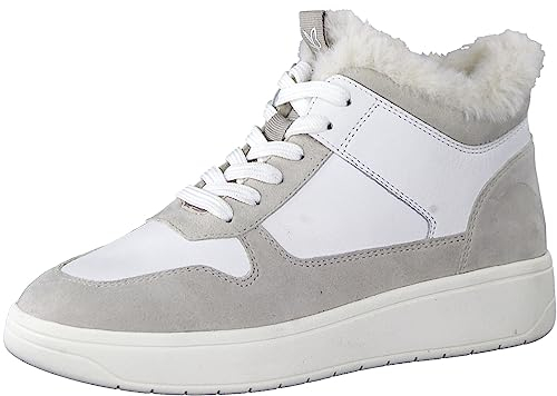 CAPRICE Damen Sneaker hoch mit Fütterung Winter, Mehrfarbig (Lt.Grey/White), 38 EU