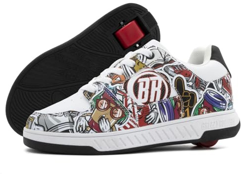 BREEZY ROLLERS Schuhe mit Rollen für Kinder I Rollschuhe-Sneaker Kids I Von Kinder Straßen-Schuhen zu Rollschuh in wenigen Sek. I Patentiertes Klick-System I Turnschuhe mit Rollen für Mädchen & Jungen