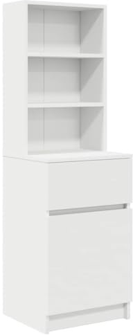 vidaXL Sängbord vitt 39x35x125 cm konstruerat trä