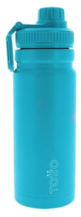 TOTTO - Botella de Agua Acero Inoxidable, 550 ml, Modelo Jet, Botella Deportiva con Asa de Agarre, Cierre Hermético, Botella Térmica, Mantiene tus Bebidas Frías o Calientes, Color Ocean Mist