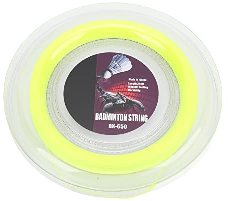 Fockety Corde DE Badminton Jaune, 0,72 Mm 200 M DE Fil élastique pour Raquette, Corde DE Raquette DE Badminton en Fibre MULTIFILAMENT Portable Portable DE AMATIVE