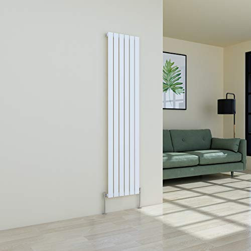 Warmehaus Vertical Designer Radiator Flat Panel Modern Heating Single White Radiator 1800 x 410mm
