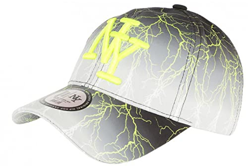 Hip Hop Honour Original Eklyr NY Baseball Barnkeps Fluo gul och grå design från 7 till 12 år - storlek: En storlek - färg: Gul - Pojke, Gult, One Size