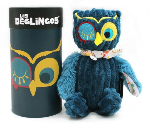 Les Déglingos - Liten Simply plysch + presentförpackning - Astros Le Owl - från födseln - 22 cm - blå
