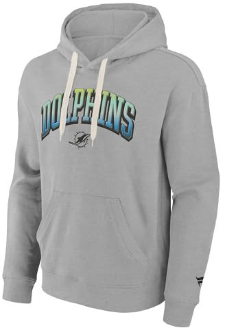 Miami Dolphins NFL Hoodie Kapuzenpullover Sweatshirt Gradient Fleece (DE/NL/SE/PL, Alphanumerisch, L, Regular, Regular, Grau)