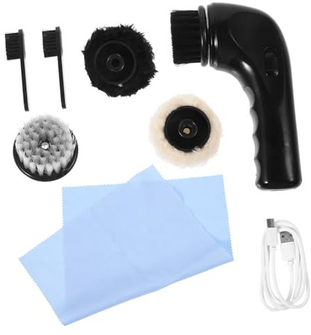 DEARMAMY Brosse à Chaussures Électrique Rechargeable Kit de Cirage Complet Pratique pour des Chaussures en Cuir Design Ergonomique Accessoire Portable Voyageurs