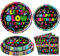 120 Packung leuchtende Zubehör Neon Geburtstag Party Dekorationen leuchtende Geschirr Let's Glow Supplies einschließlich Platten Servietten für Neon-Thema Party Supplies Serves 40