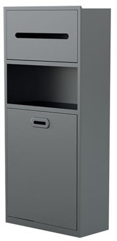 Armadietto da bagno in acciaio inox di alta qualità grigio 65 x 30 cm, cassetto multifunzione per scopino e bidone della spazzatura, non piastrella incorporata doccia nizer
