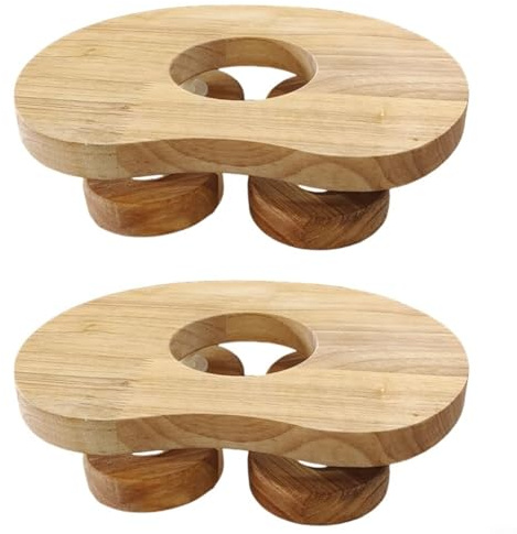 Entgoinggo Sauna Headrest, 2Pcs Wooden Sauna Pillow With Ergonomic Cervical Support And Rotatable Disc Design For Neck And Head Relief