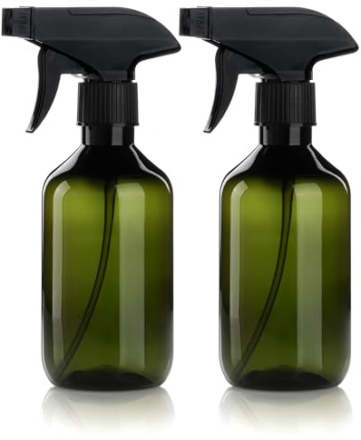 lulir Bote Spray Pulverizador 2Pcs, Atomizador Plastico Reutilizable 300ml, Spray Bottle con Boquilla Ajustable, Pulverizador Agua para Peluquería, Plantas, Mascotas y Limpieza del Hogar(Verde Oscuro)