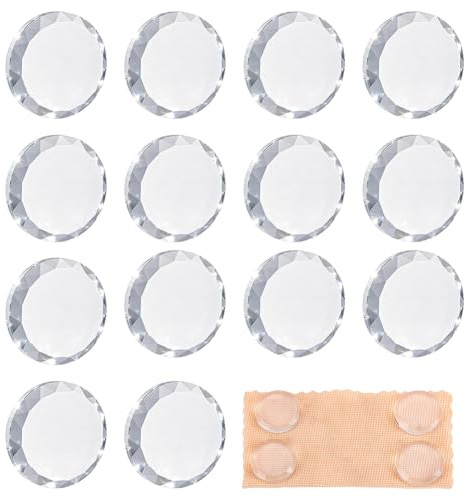 NBEADS 18 pesos de patrón de vidrio para coser, pesos de tela para un corte preciso, corte de patrones de tela, accesorios de peso de papel, 4,4 x 4,4 x 0,8 cm