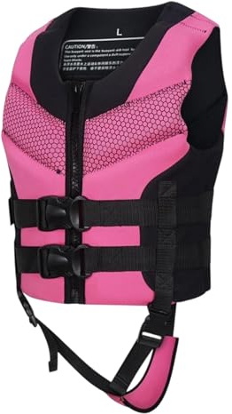 Kids Swim Vest,Zip-Up Comfy Swimming Jacket Girls with Safety Strap Lightweight Water Sports Swimming Vests for Pool Training Hot Pink Age 12-14
