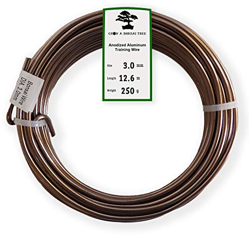 Grow A Bonsai Tree Eloxiertes Aluminium 3,0mm Bonsai Draht 250g große Rolle (40 Feet) - (3,0mm, Braun)
