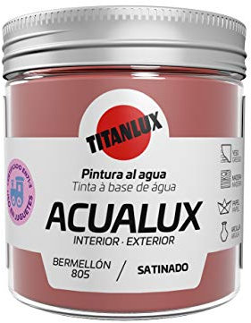 Titanlux Acualux pintura acrílica multiadherente Satinado Bermellón 75 ml