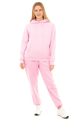M17 Womens Ladies Recycled Oversized Hoodie Soft Cosy Sweatshirt Hooded Top Long Sleeve Pullover with Pocket (S, Pink), 5056242844976