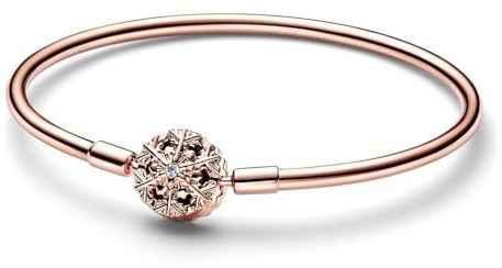 PANDORA Bracelet plaqué or rose flocon de neige avec zircone, Métal