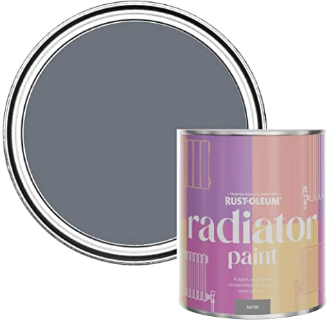 Rust-Oleum Grey Heat Resistant Radiator Paint in Satin Finish - Marine Grey 750ml