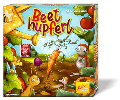 Zoch Beethupferl - 3D-Kinderspiel mit Murmel-Gießkannen, Gemüse ernten durch Bewässerung, Gärtner-Spiel mit drehbaren Ackerplättchen und Schneckenalarm, Aktionsspiel für 2–4 Kinder ab 4 Jahren