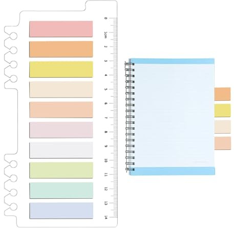 Ahuuen Marcadores adhesivos, pestañas adhesivas,200 marcadores adhesivos de colores, pestañas de índice grabables - Mejora la experiencia de lectura Tiras de texto para estudiantes y profesores para