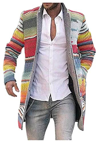 generisch Chaqueta de lana para hombre, cardigan de invierno de manga larga, cálido, cardigan delgado, chaqueta con botones, chaquetas de colores con botón, casual, ropa exterior, suéter con cuello