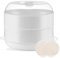 Cuiseur vapeur micro-ondes avec 2 récipients de cuisson : PRITOK 21,5 x 21,5 x 16 cm Cuiseur vapeur pour micro-ondes avec tamis, cuisson rapide, 4 l, blanc