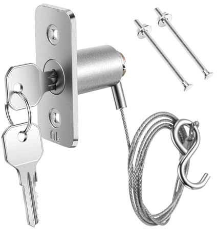 Puerta de garaje para emergencias de acero inoxidable con cable de 100 cm para cortes de energía, compatibilidad con herrajes para puertas