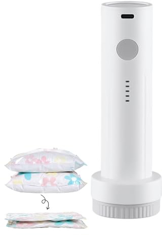 Cordless Sealing Machine - 6000Pa Travel Vacuum, Electric Pump with 25W Power, Rechargeable Tool with 1500mAh Capacity, Home Storage Coats Scarves, Vacuum Pump for Jackets Pants
